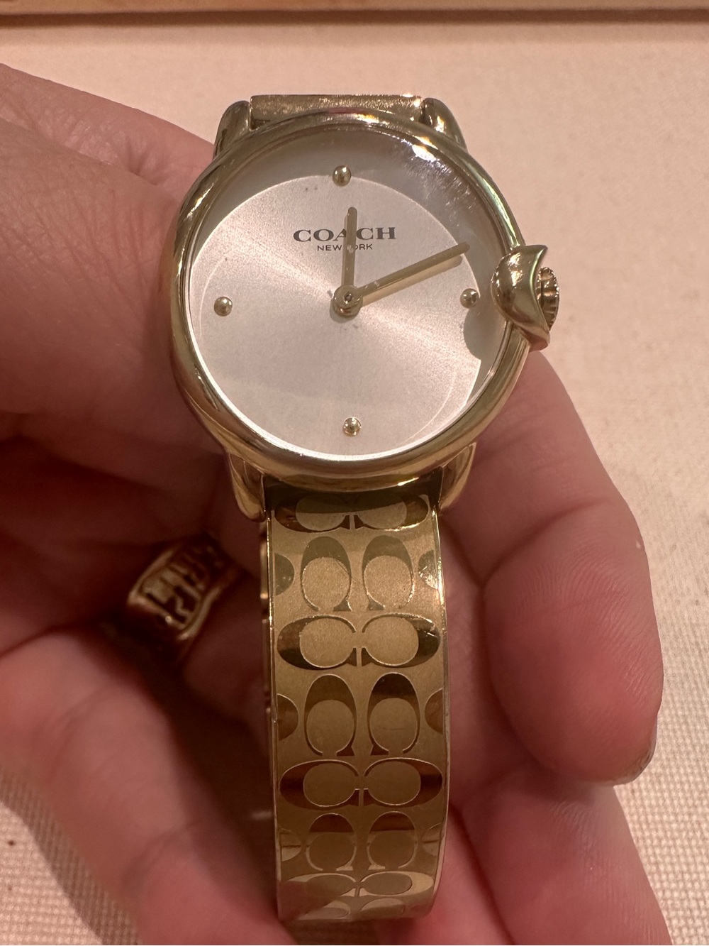 Coach Gold-Tone Signature Link Bracelet Watch with White Dial - Picture 3 of 14